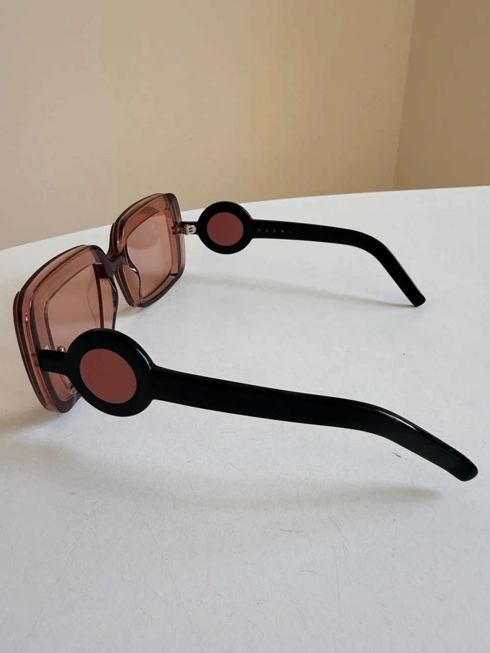 MARNI Oversized Square Frame Sunglasses with Pink Tint